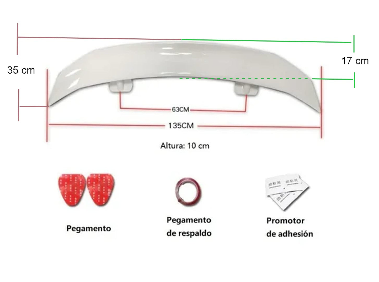 Spoiler Universal Vmingo Fibra de Carbono Sin Perforaciones para Sedan