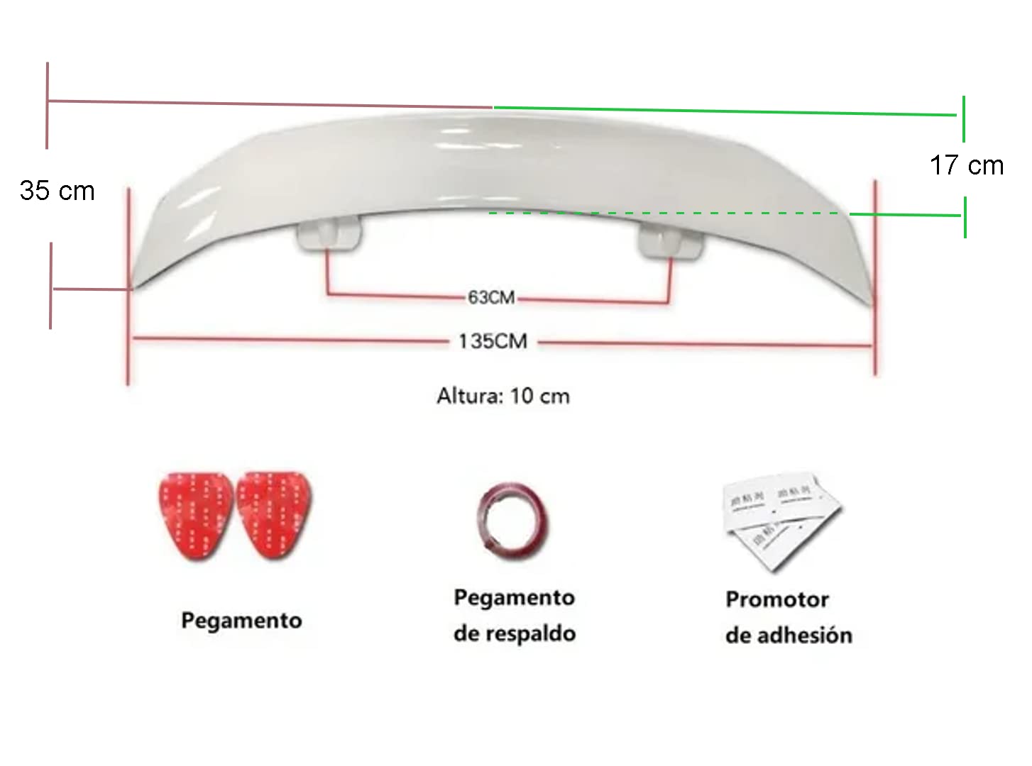 Spoiler Universal Vmingo Fibra de Carbono Sin Perforaciones para Sedan