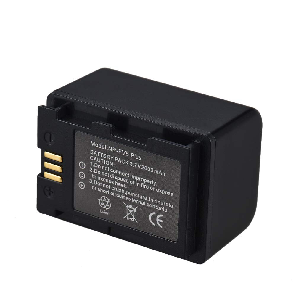 Batería Recargable Andoer NP-FV5 Plus 3.7 V 2000 mAh para Videocámara Sony DV en Paquete de 2
