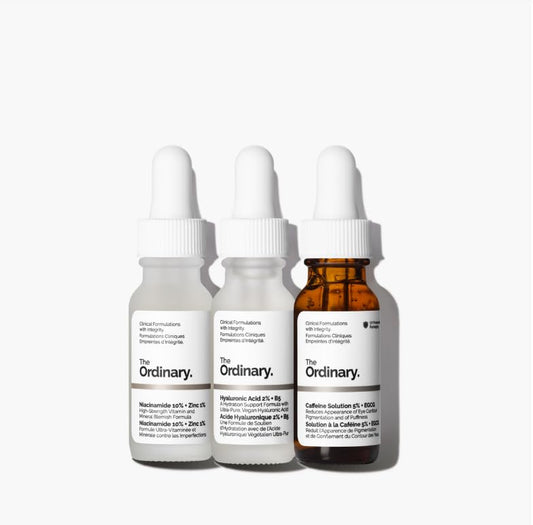 THE ORDINARY The Most-Loved Set! Mini Sizes 3x15ml- Niacinamide 10% + Zinc 1% + Hyaluronic Acid 2% + B5+ Caffeine Solution 5% + EGCG