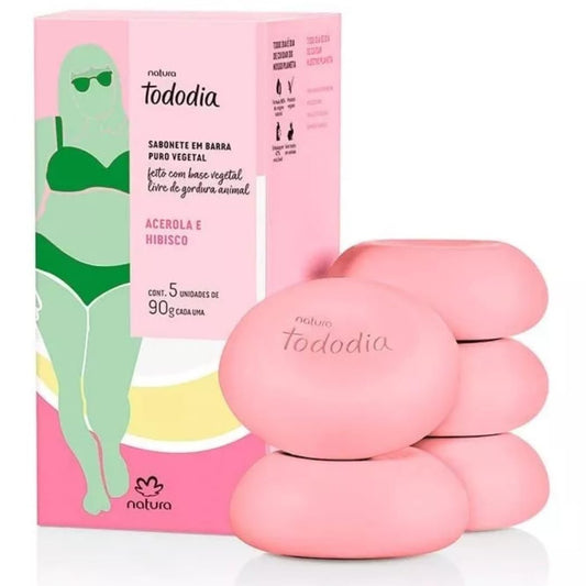 Jabones De Tocador Acerola e Hibisco Tododia Natura 5 pz 90g c/u