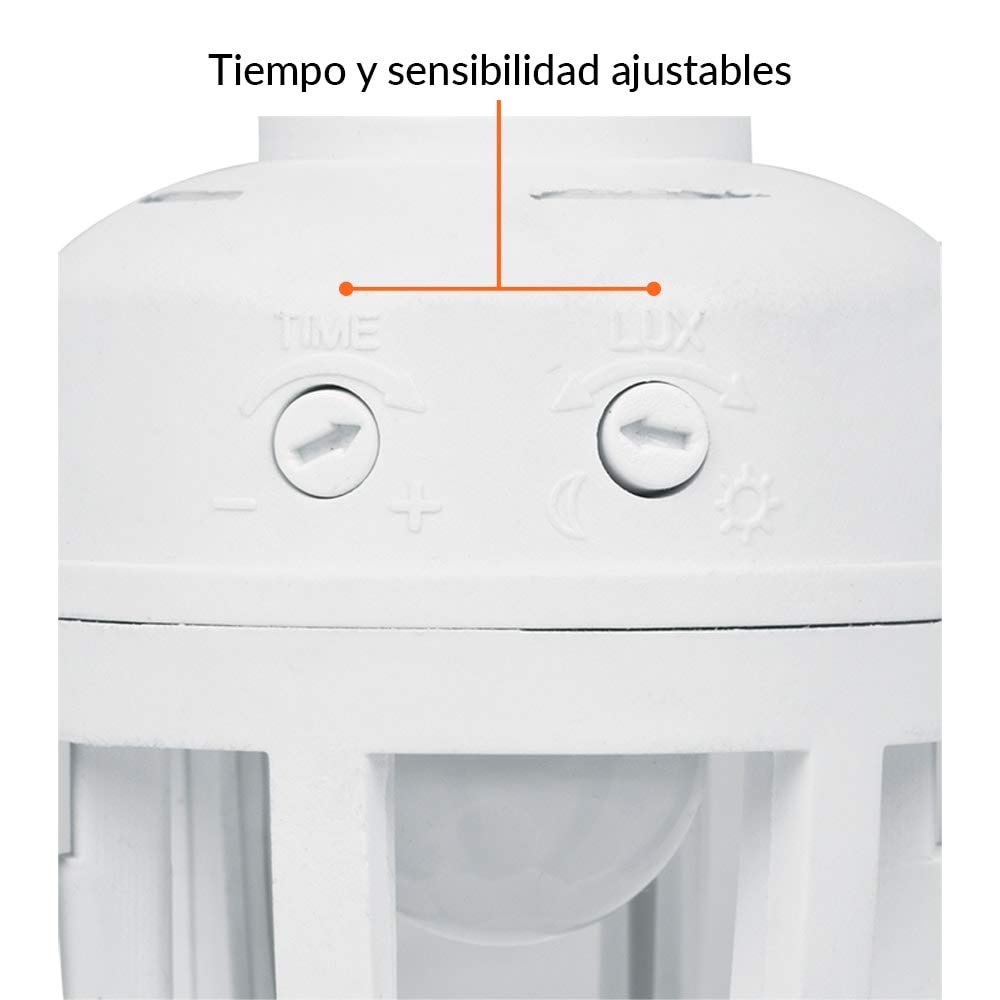Portalámpara Volteck Blanco con Sensor de Movimiento