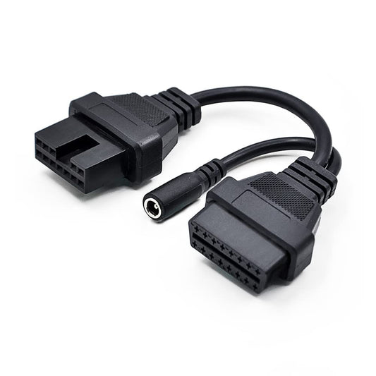 Adaptador de Conector OBD1 OBD2 Mitsubishi Negro con Cable y Adaptador de Corriente