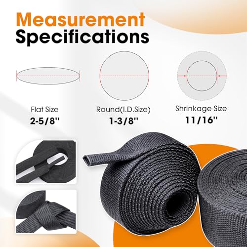 SUNNAREPOON Funda protectora de cuerda termorretráctil para evitar el sobrecalentamiento y deslizamiento, funda protectora para cable de motor de arrastre (2-5/8 pulgadas - 22 pies)