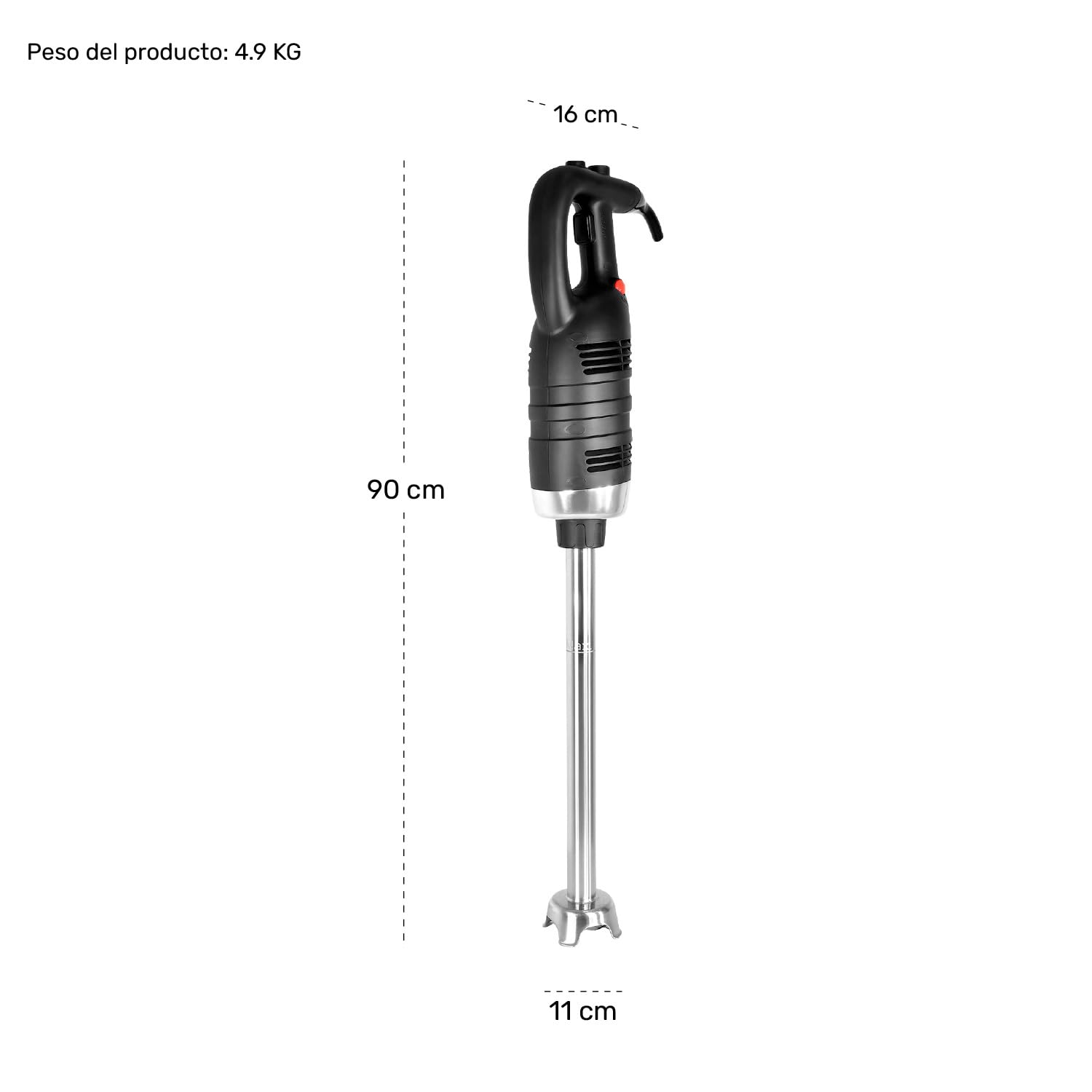 Licuadora de Inmersión RACK & PACK Inoxidable Comercial Brazo 51 Cm 850W Velocidad Variable