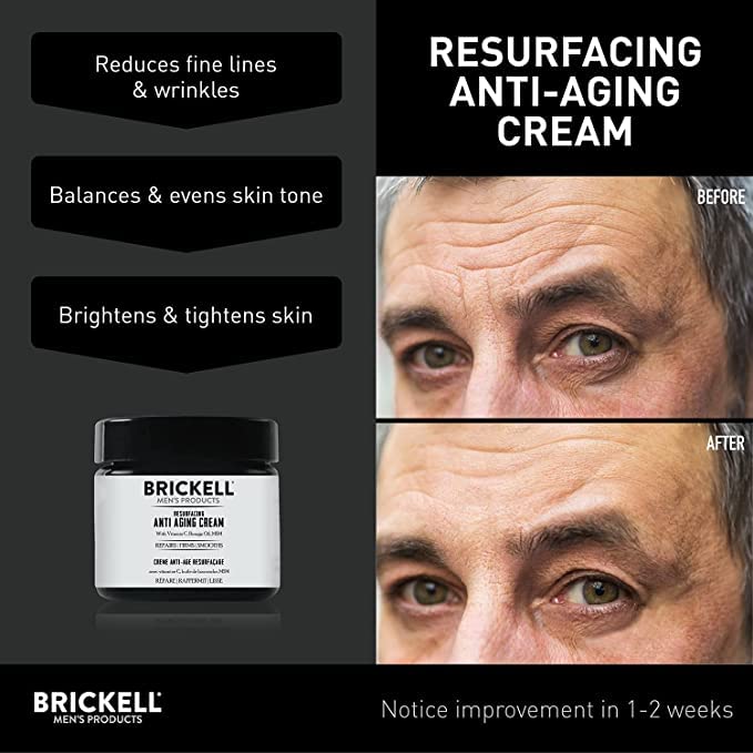 Brickell Men's Products Brickell - Crema antienvejecimiento para hombre, natural y orgánica, aroma de vitamina C