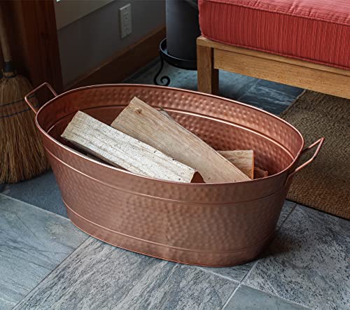 ACHLA Designs tina ovalada martillada chapada en cobre