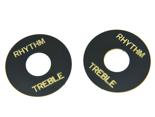 Dopro 2 piezas negras con letra dorada LP interruptor de palanca de guitarra arandela placa de ritmo agudos anillo para Les Paul