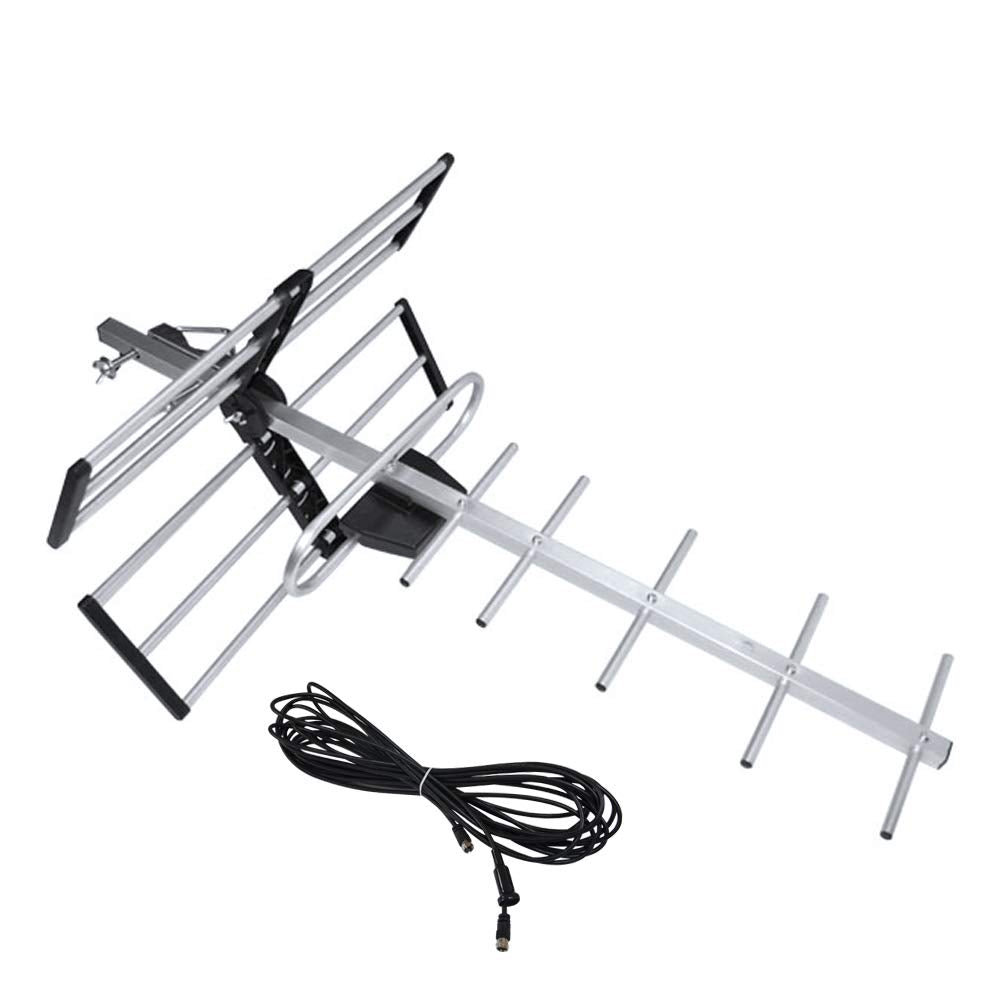 LINK BITS HD001 Antena Exterior aérea HDTV de Largo Alcance, Alcance Amplificado, 12 Elementos, Alta definición, (fácil de Instalar).