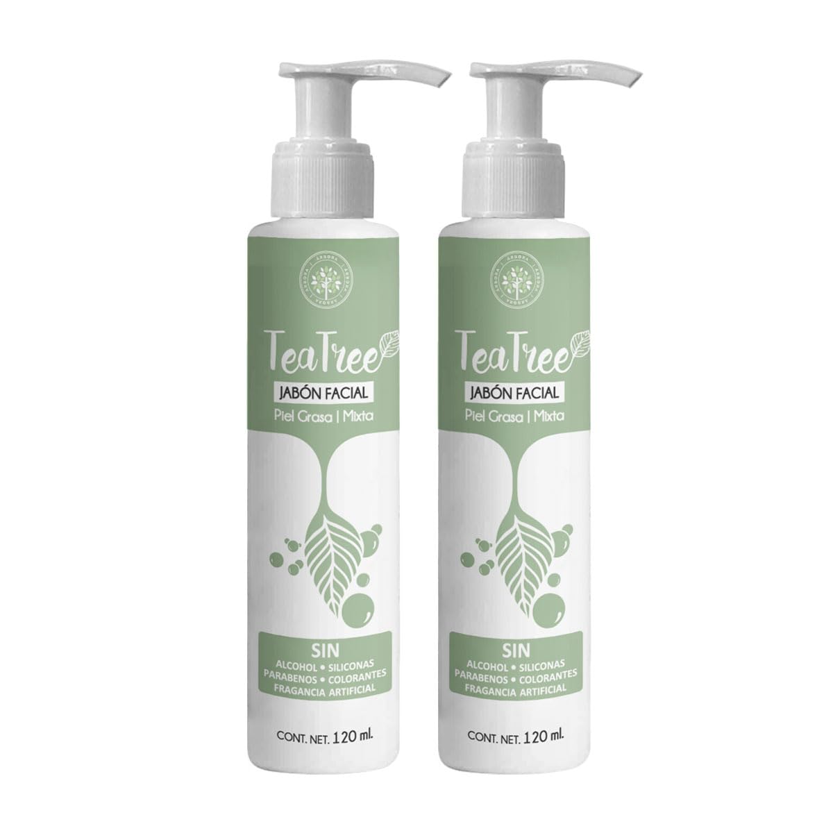 Árbora Jabón Facial Tea Tree piel grasa y acné sin parabenos 2 pack
