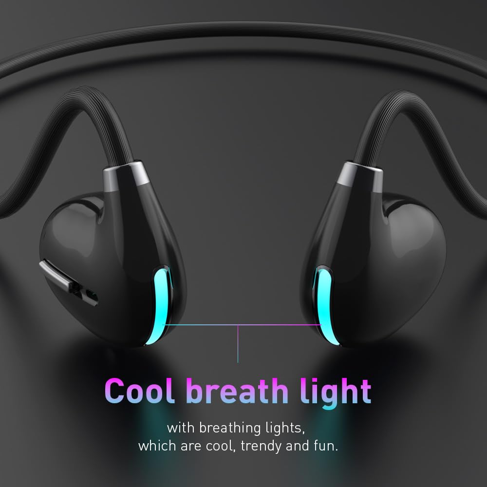 Auriculares Inalámbricos IHAO Luz Destello Diseño Oído Abierto para Deportes