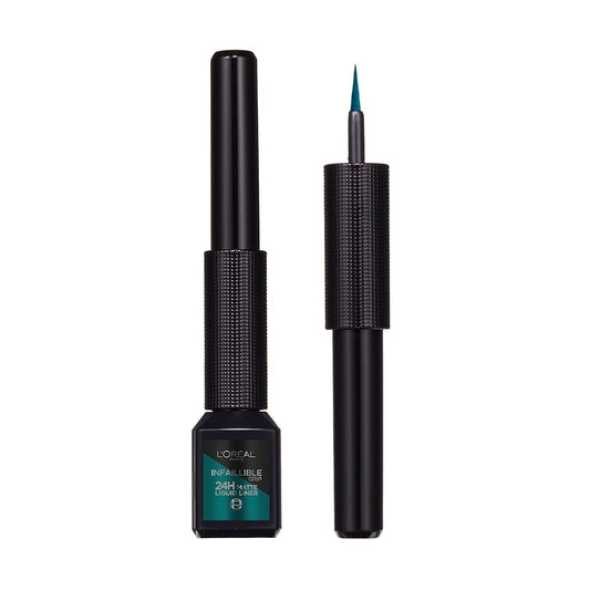 L'OREAL PARIS Delineador de Ojos, Infallible Liquid Matte, 04 Emeraude, 1, 11 grams