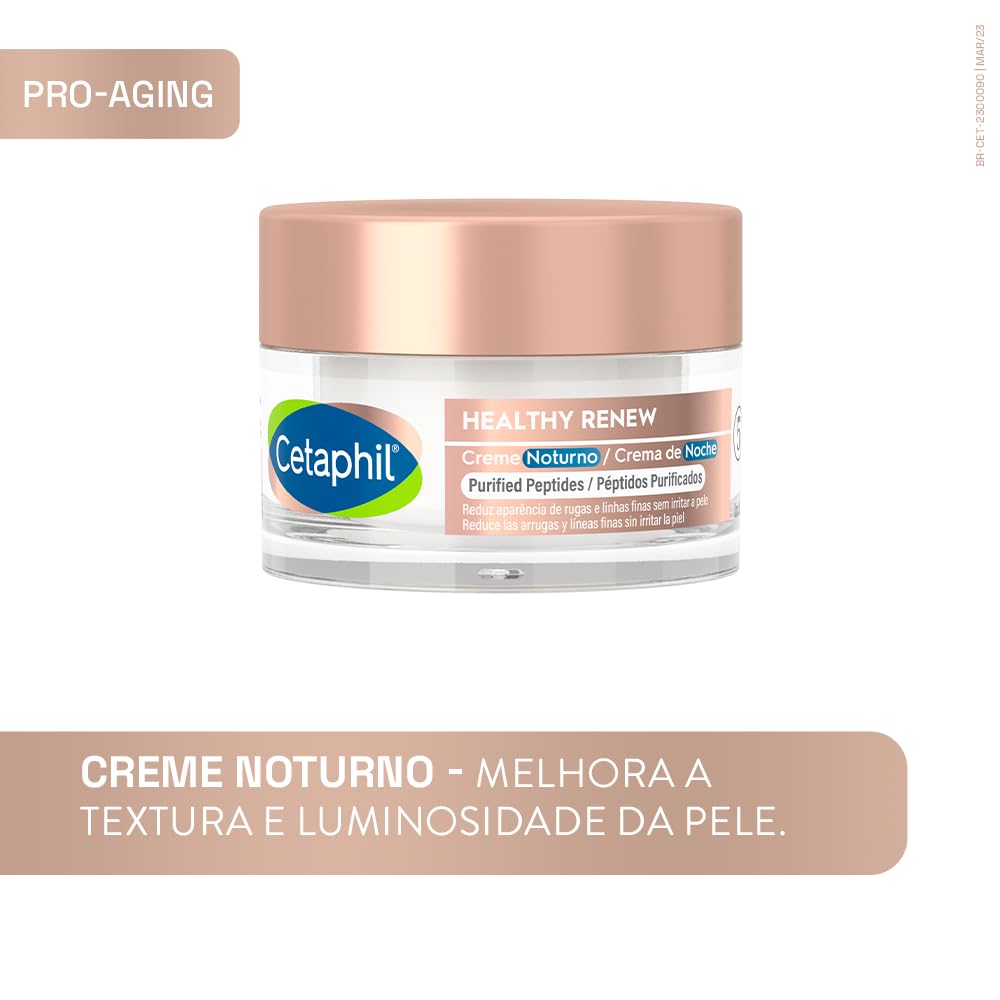 CETAPHIL HEALTHY RENEW Crema de Noche 50 g Eficacia Antiedad Comprobada Reduce la Apariencia de Líneas de Expresión Hidrata por 24 Hrs y Suaviza la Piel Recomendado por Dermatólogos para Piel Sensible