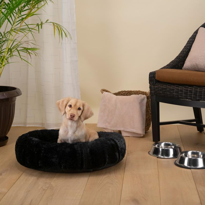 Cama para Perro Tipo Dona Anti Estrés PETS APPAREL HILLS Negro Medium