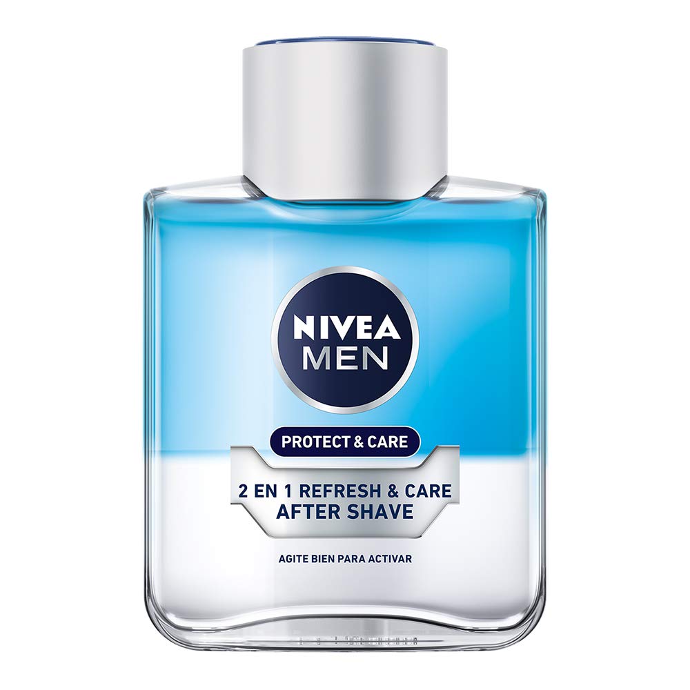 NIVEA MEN After Shave Loción Refrescante Después De Afeitar Protect & Care (100 ml) con Pro Vitamina B5 y Mentól previene la resequedad de la piel, sensación de frescura y fragancia masculina