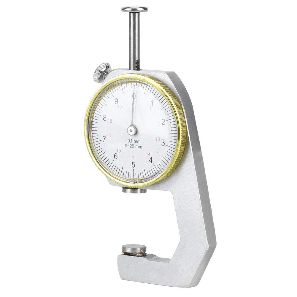 Medidor de Espesor Portátil Indicador de Esfera Redonda para Joyería Plata 0-20mm