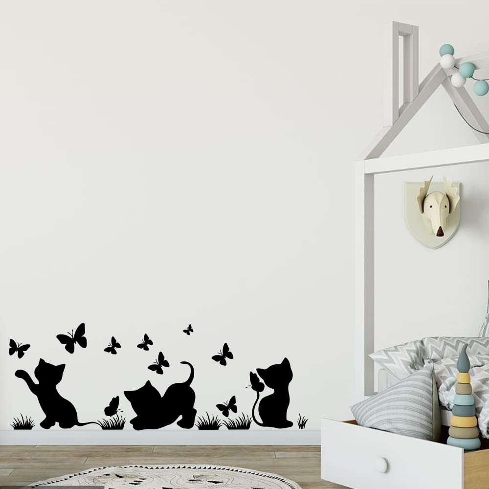 Fencosyn Fun Silhouette - Pegatinas de Vinilo para Pared, Diseño de Mariposa, para Habitación de Bebé, Dormitorio, Sala de Estar, Decoración del Hogar