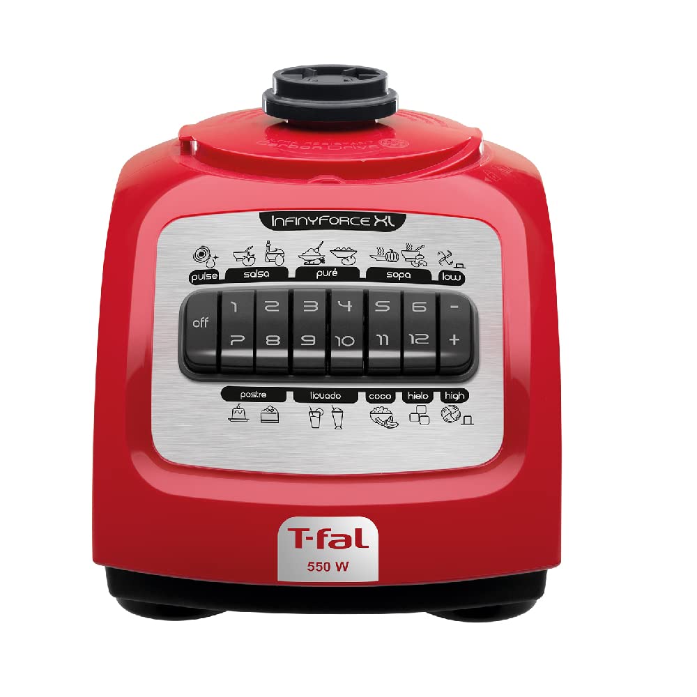 Licuadora T-fal Roja Infinyforce XL con Powelix y Carbon Drive 12 Velocidades 2.2 Litros 550 W