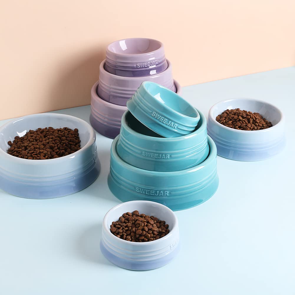Cuenco de Cerámica SWEEJAR Morado para Perros y Gatos Medianos