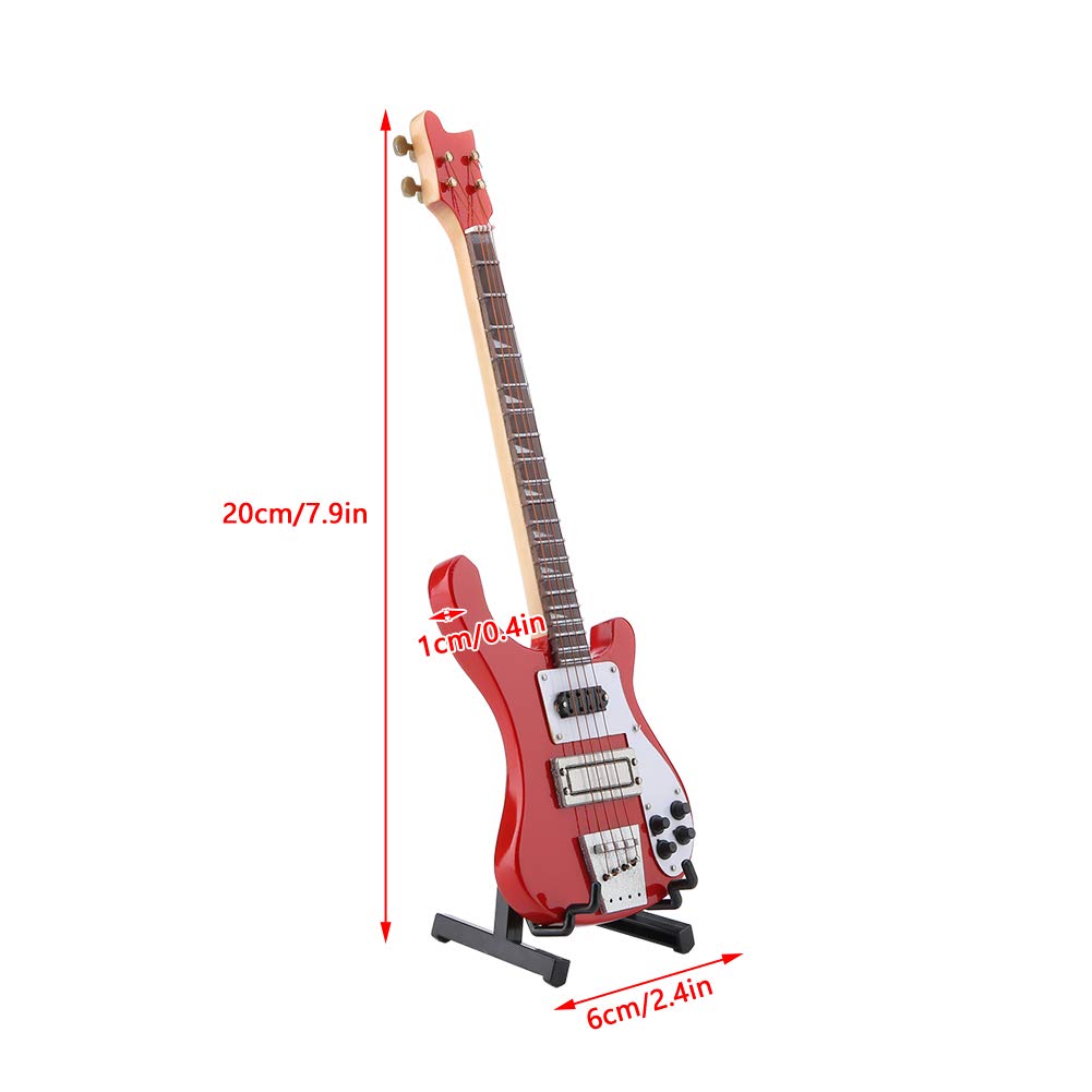 Guitarra Eléctrica Miniatura Réplica de Bajo Eléctrico en Miniatura para Amantes de la Guitarra Colección de Decoración de Instrumentos Musicales - Modelo de para Coleccionistas y