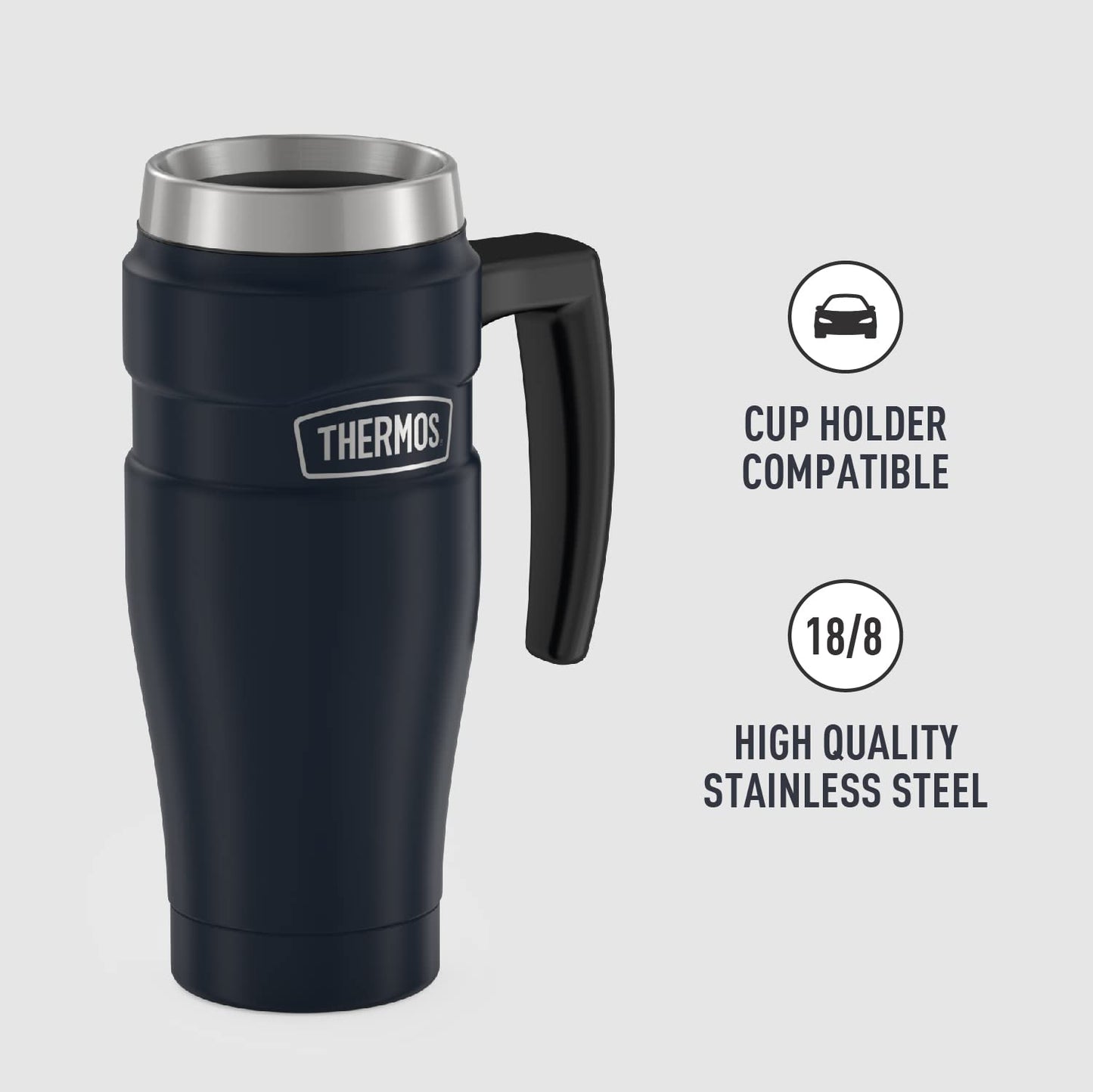 Taza de Viaje Thermos Stainless King azul Mate Aislada al Vacío
