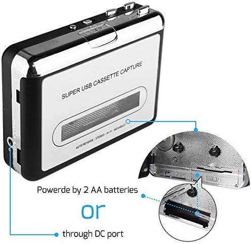 DIGITNOW Convertidor USB de Cassette a MP3, Convertir Audio Cassette a MP3 Digital,para Grabar Cassette a mp3 en Windows o Mac