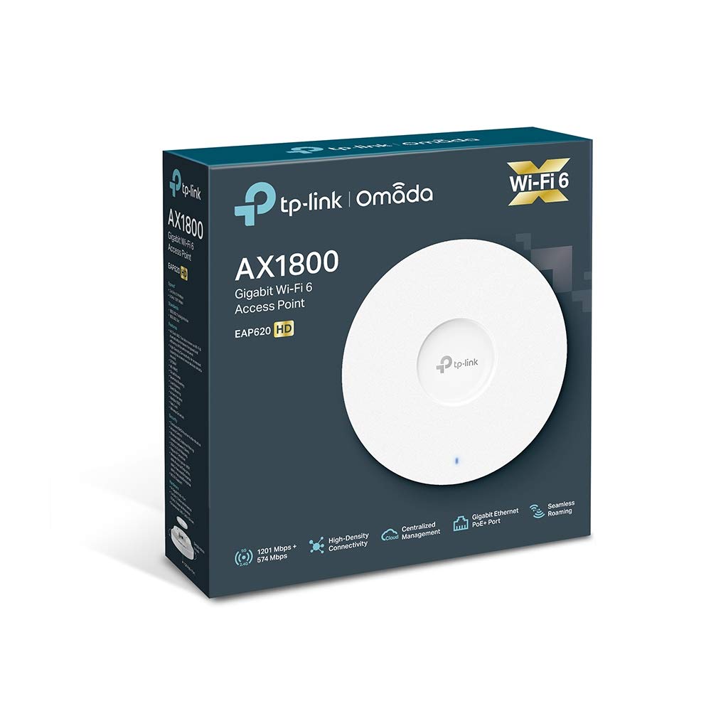 Punto de Acceso WiFi TP-Link EAP620 HD AX1800 Techo Dual PoE Omada