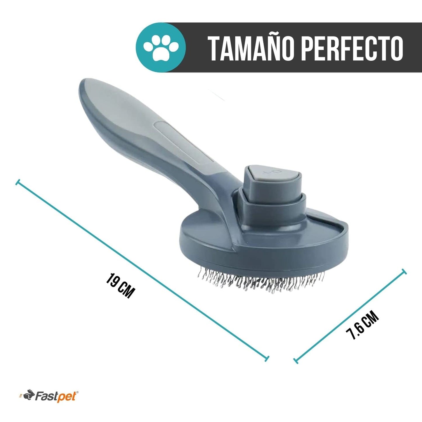 Fastpet Cepillo Automático para perro 2-EN-1 Quita Pelos de Mascotas, Cepillo de Limpieza y peinado para Perros y Gatos para Eliminar el pelo de Mascotas, Masaje y estilizar.
