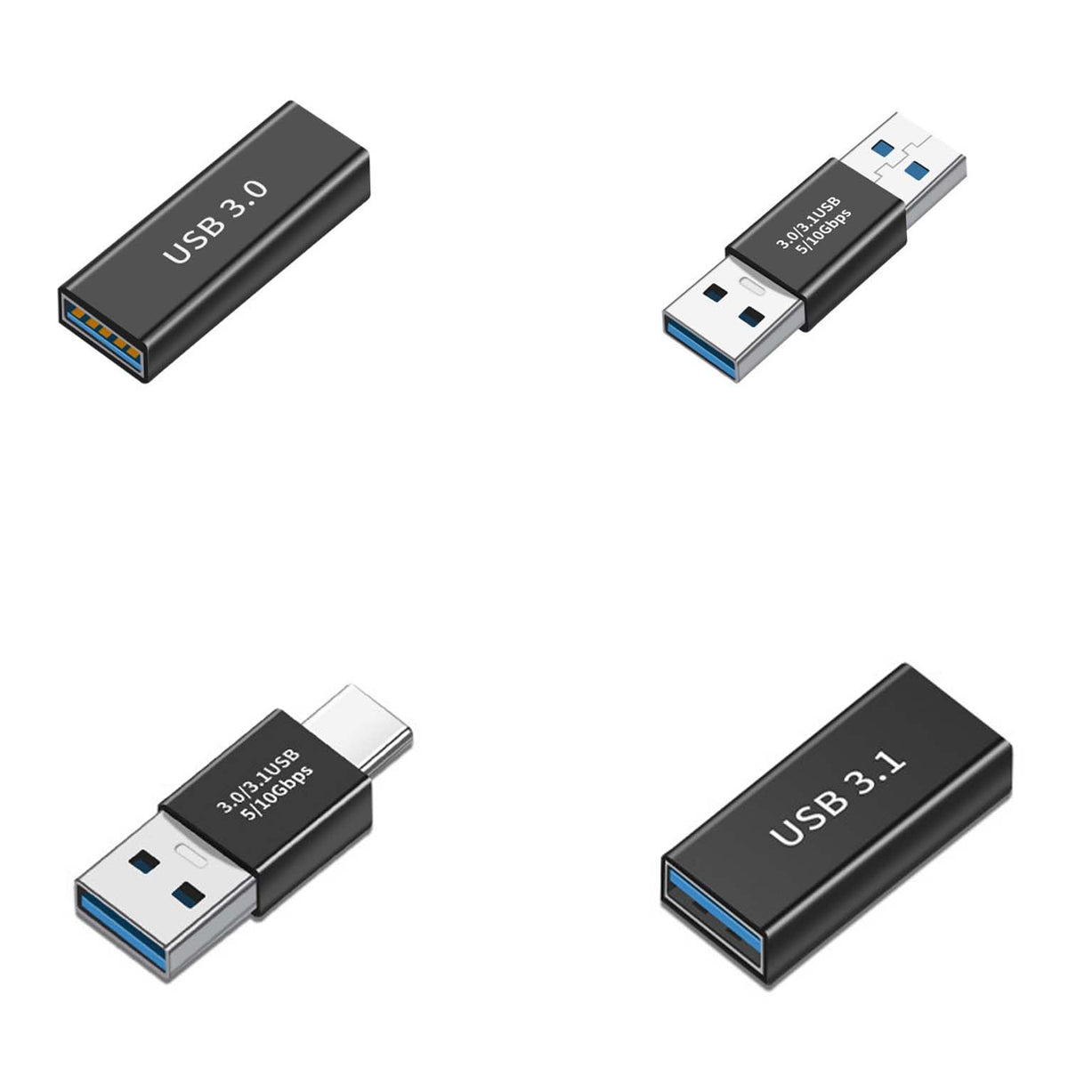 Kits de Adaptadores USB HAOQUOOU Alta Velocidad Hembra a Hembra y Macho a Macho Tipo C