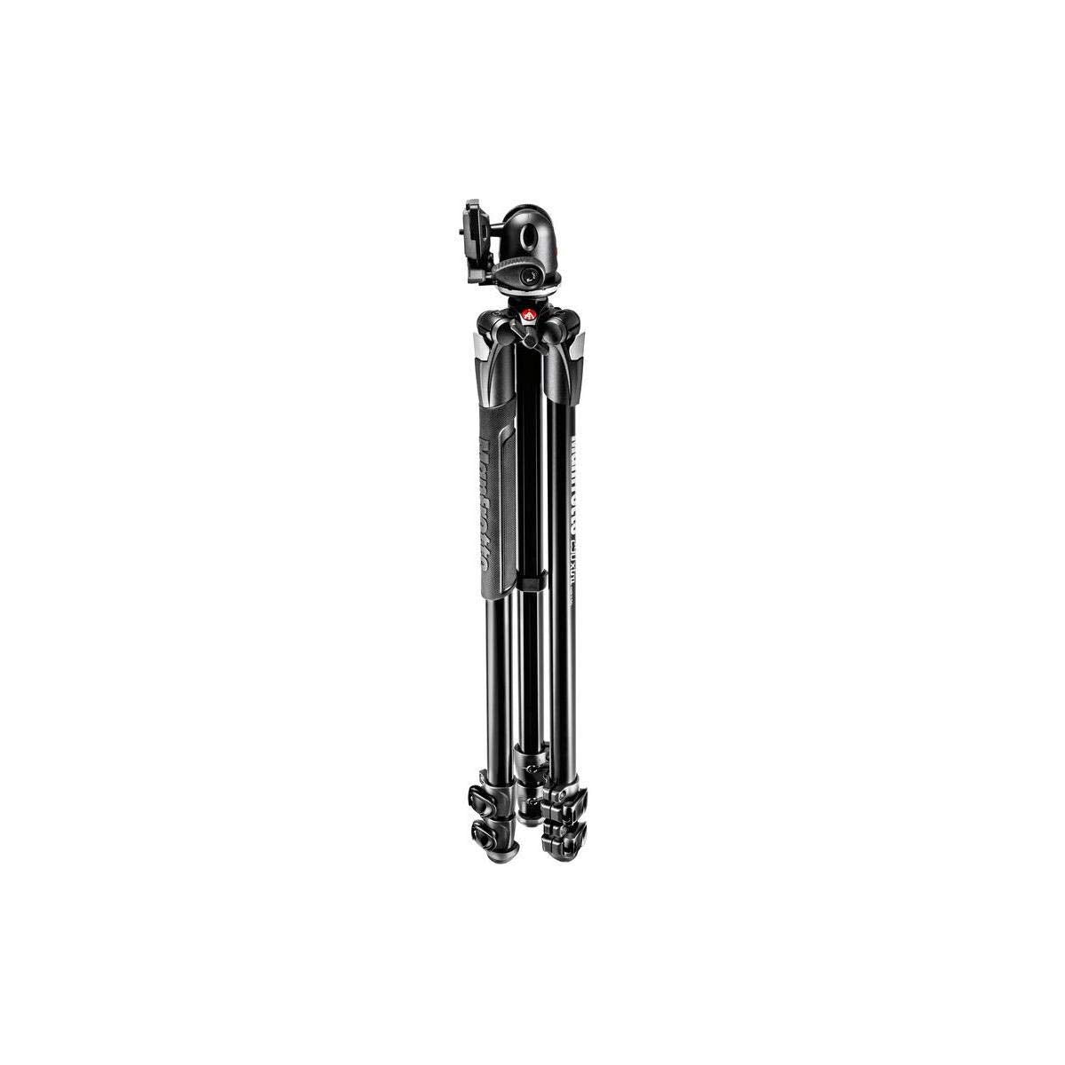 Manfrotto 290 Xtra - Juego de trípode de aluminio de 3 secciones con cabeza de bola (MK290XTA3-BHUS), color negro