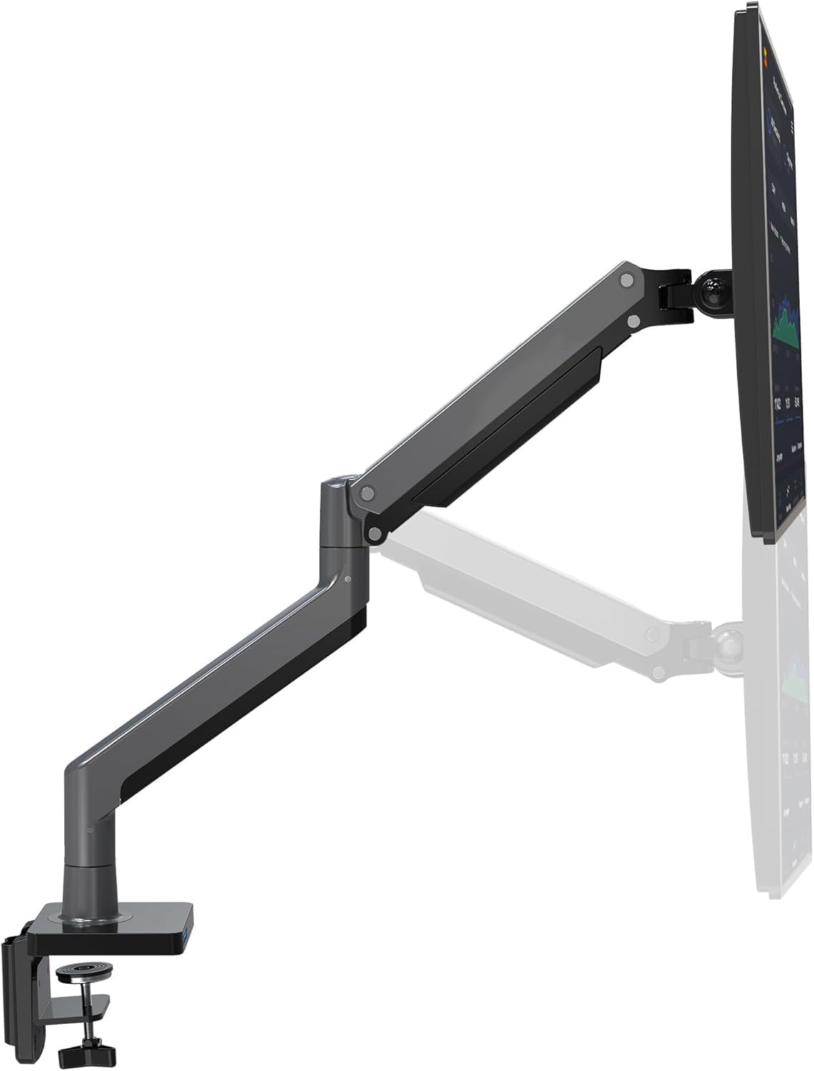 Soporte Hidráulico Doble MORNWELL para Pantalla de 22 a 32 Pulgadas Negro Ergonómico
