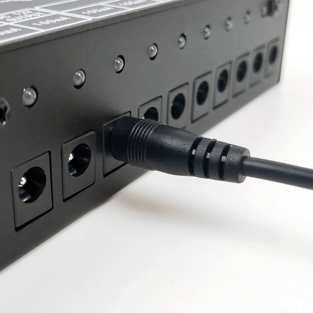 Godtone - Paquete de 4 cables CC para pedal de efecto de guitarra, 5,5 mm x 2,1 mm, cable de alimentación macho a macho (4 cables de alimentación)