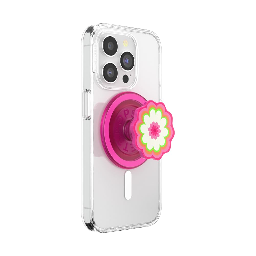 Agarre para Teléfono PopSockets Caleidoscopio de Flores Magnético y Compatible con Carga Inalámbrica