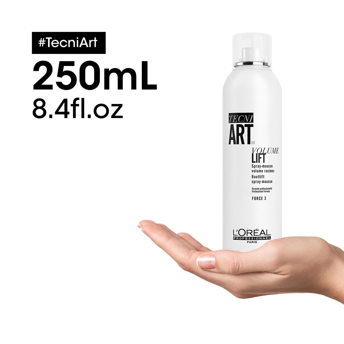 L'Oréal Professionnel Tecni Art | Mousse Volume Fix | Mousse en spray de fijación media para añadir volumen al cabello| Para todo tipo de cabello| 250ml
