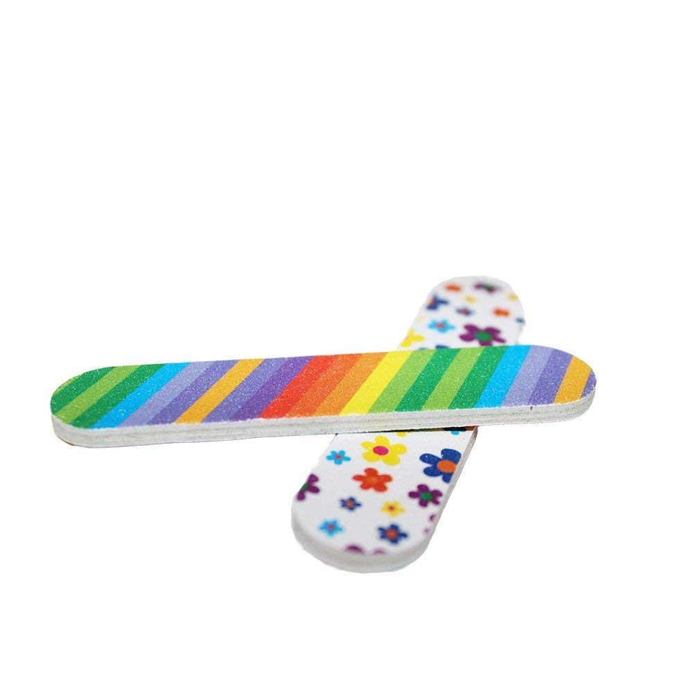 ZMOI - Lima de uñas para niña, mini (1 DOZEN), multicolor, esmeril