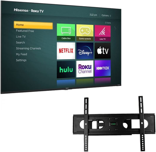 Hisense Television de 75 Pulgadas Serie R Class 4K Ultra HD, Pantalla LED Smart Roku TV con HDR Modo de Juego Funciona con Asistente Google y Alexa + Soporte de Pared (Sin Bases) (Reacondicionado)