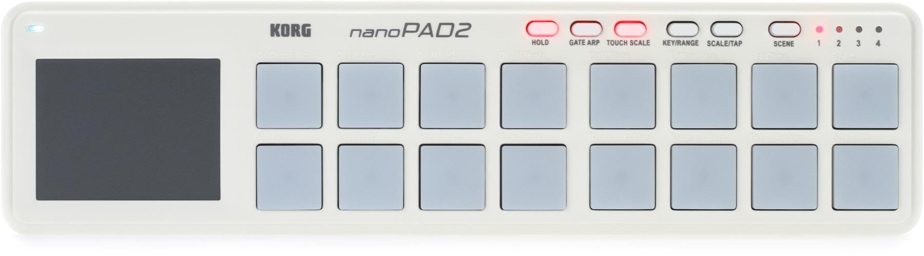 Korg Slim-Line USB Superficie de Control USB, Controlador de Drum Pad USB de línea Delgada, Blanco