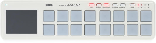 Korg Slim-Line USB Superficie de Control USB, Controlador de Drum Pad USB de línea Delgada, Blanco
