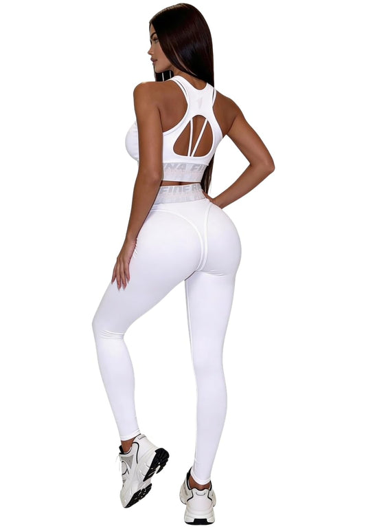 Bona Fide Leggings levanta glúteos para mujer - Pantalones de yoga de cintura alta con control de abdomen y efecto fruncido - Leggings deportivos para gimnasio y entrenamiento