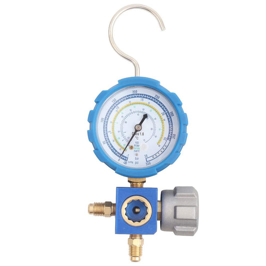 Manómetro de aire Acondicionado para R22 / R410A / R134A / R407C Herramienta de Refrigeración de Aire Acondicionado de Baja Presión con mirilla G1 / 4