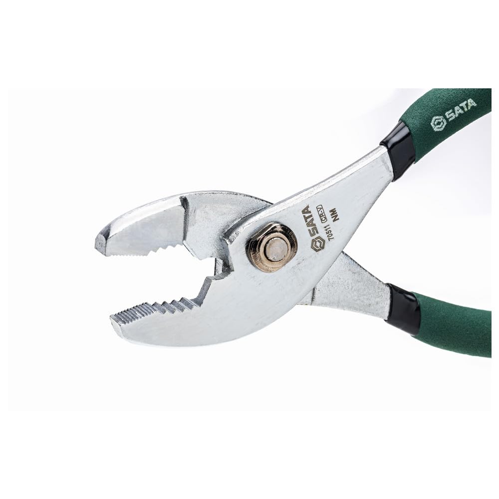 ST70511ST - Alicates SATA de 6 pulgadas, cuerpo de acero al cromo vanadio, con asas verdes y conjunto de junta de remache