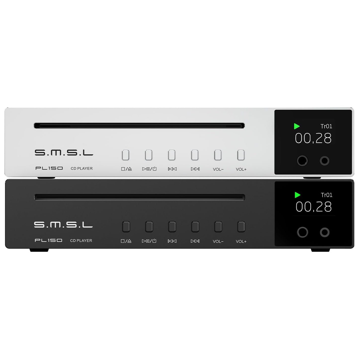 S.M.S.L SMSL PL150 Reproductor de CD,Compatible con CD estándar y Mini,CD MP3.Soporta RCA,Auriculares de 3,5 mm y 4,4 mm,Fibra óptica, Interfaz de Salida coaxial,Chip de CS43198