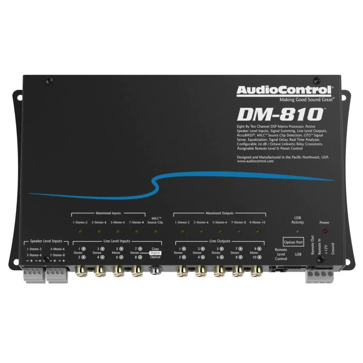 AudioControl Procesador de señal Digital de Matriz de 8 por 10 Canales DM-810