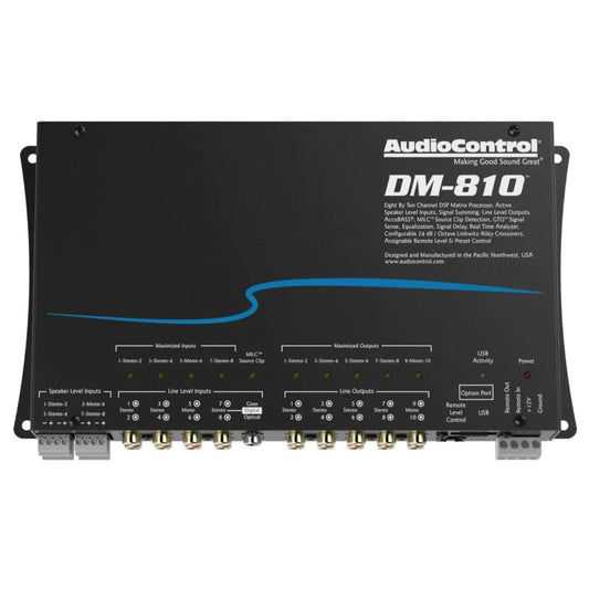AudioControl Procesador de señal Digital de Matriz de 8 por 10 Canales DM-810
