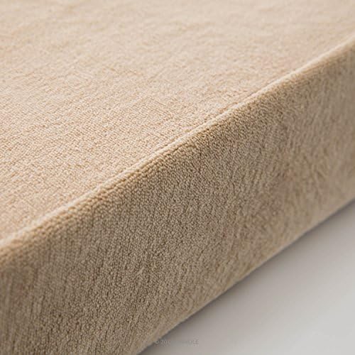 Cama para perro ortopédica de Memory Foam de 10 cm Brindle: cubierta de velvetón extraíble con lino impermeable, tamaño mediano, color caqui, 86 x 56 cm