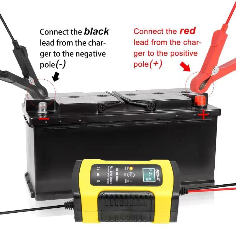 IEIK Cargador de batería inteligente de 12 V y 5 amperios para automóvil, motocicleta, RV, SUV, cortacésped, barco, RV, SUV, ATV y más