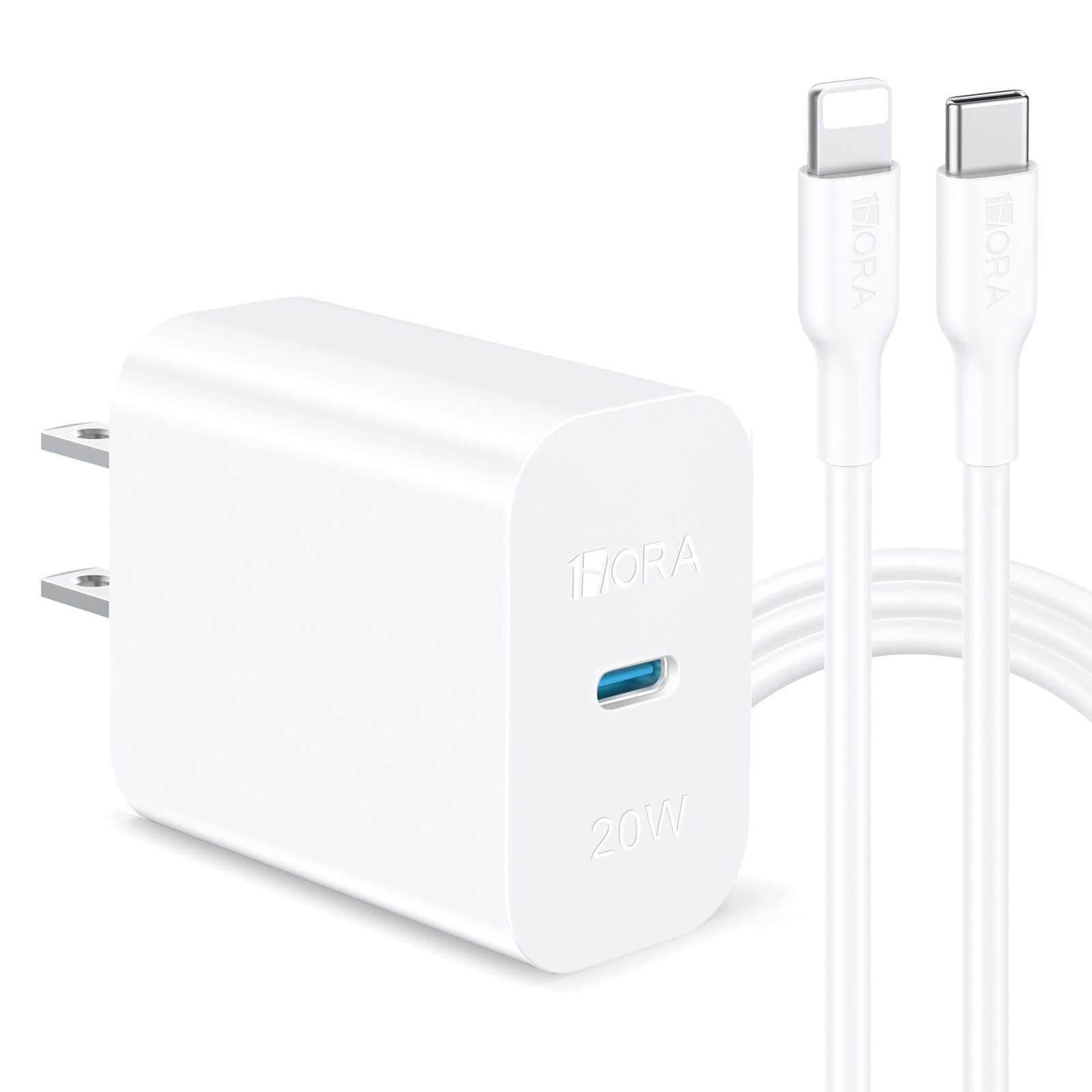 1 Hora Cargador Carga Rapida para IP 14, 20W Cargador Tipo C, con Cable USB C a Lightning 1M 3A, Compatible con IP 14 13/13 Pro MAX/12/11/X/XS, iPad Mini, iPad Air