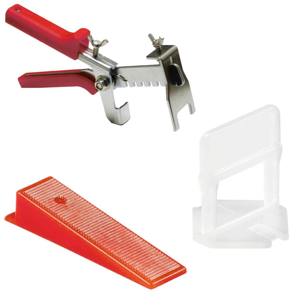 Kit Completo Niveladores de Azulejos TIP 1.5 mm con Clips y Cuñas para Pisos de Porcelanato