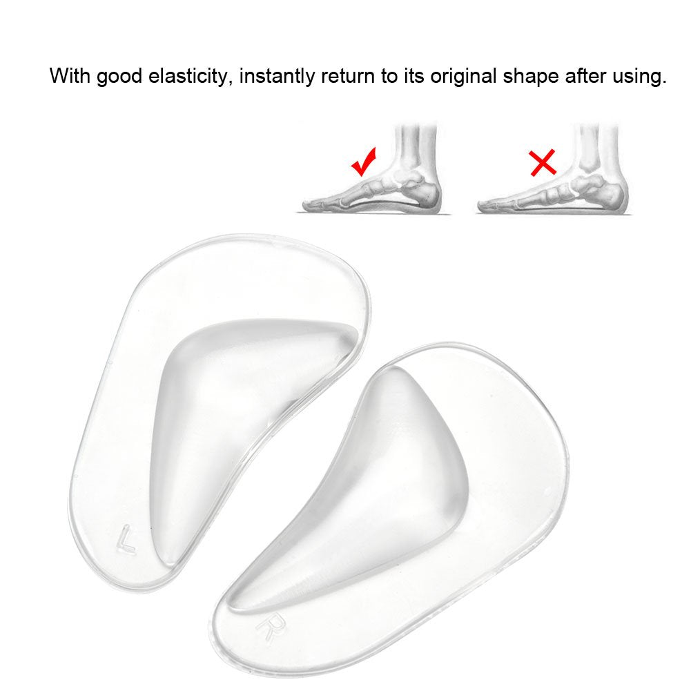 Almohadillas Ortopédicas de Silicona para Pies, Plantillas Ortopédicas, Soporte de Arco Ortopédico, Plantilla Pie Plano, Almohadillas para Plantillas de Zapatos (Transparente)