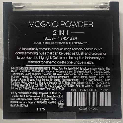 Rubor y Bronceador en Polvo Palladio Pink Truffle de Maquillaje Facial Suave y Sedoso